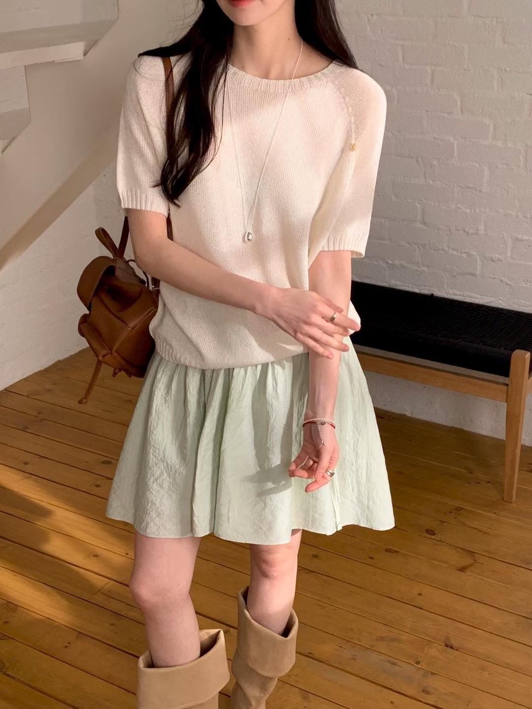 Crew Neck Summer Knit Top (9 colors)