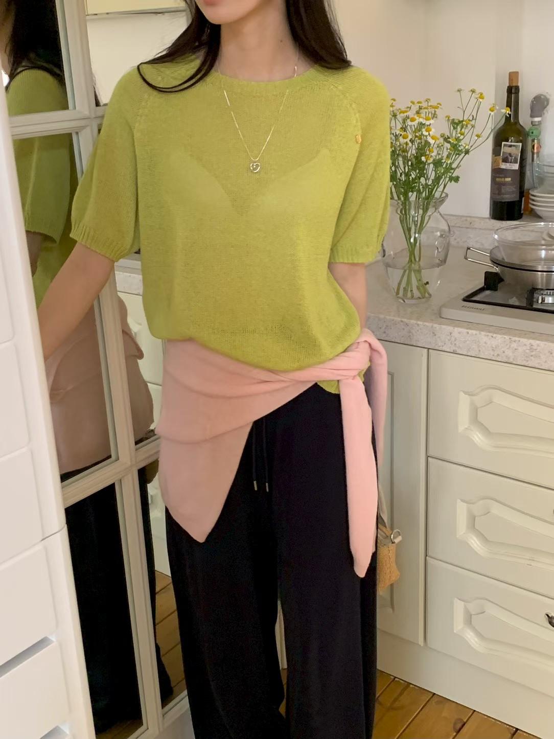 Crew Neck Summer Knit Top (9 colors)