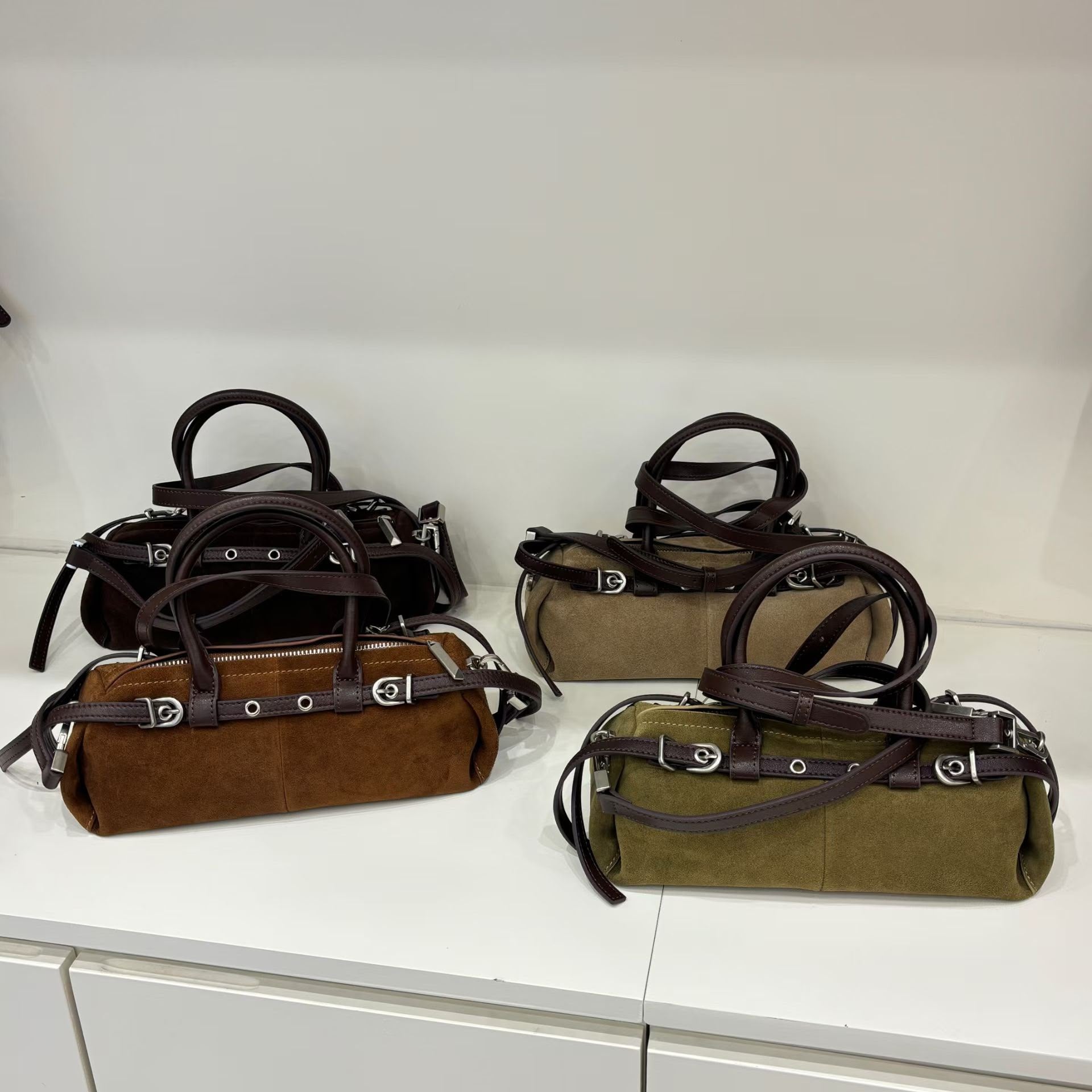 Studded Belt Cylinder Bag (4 Colors)