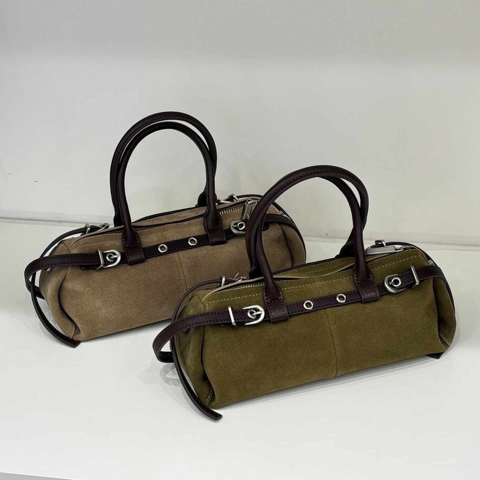 Studded Belt Cylinder Bag (4 Colors)