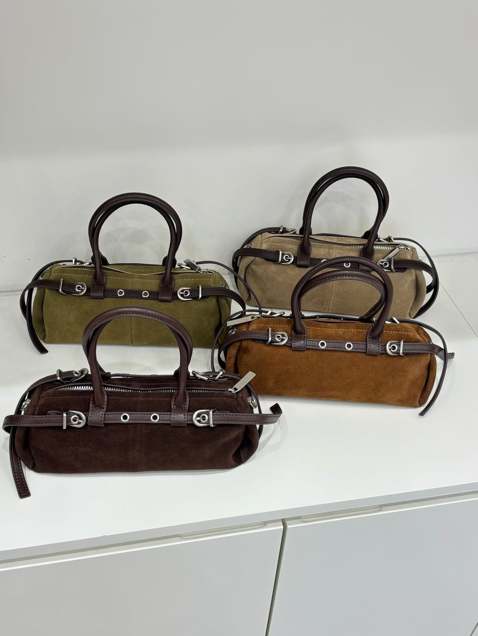 Studded Belt Cylinder Bag (4 Colors)