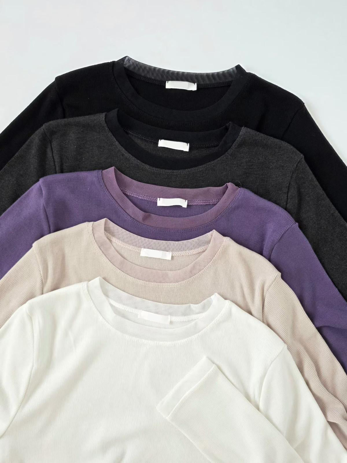 Mesh Trimmed Top (5 Colors)