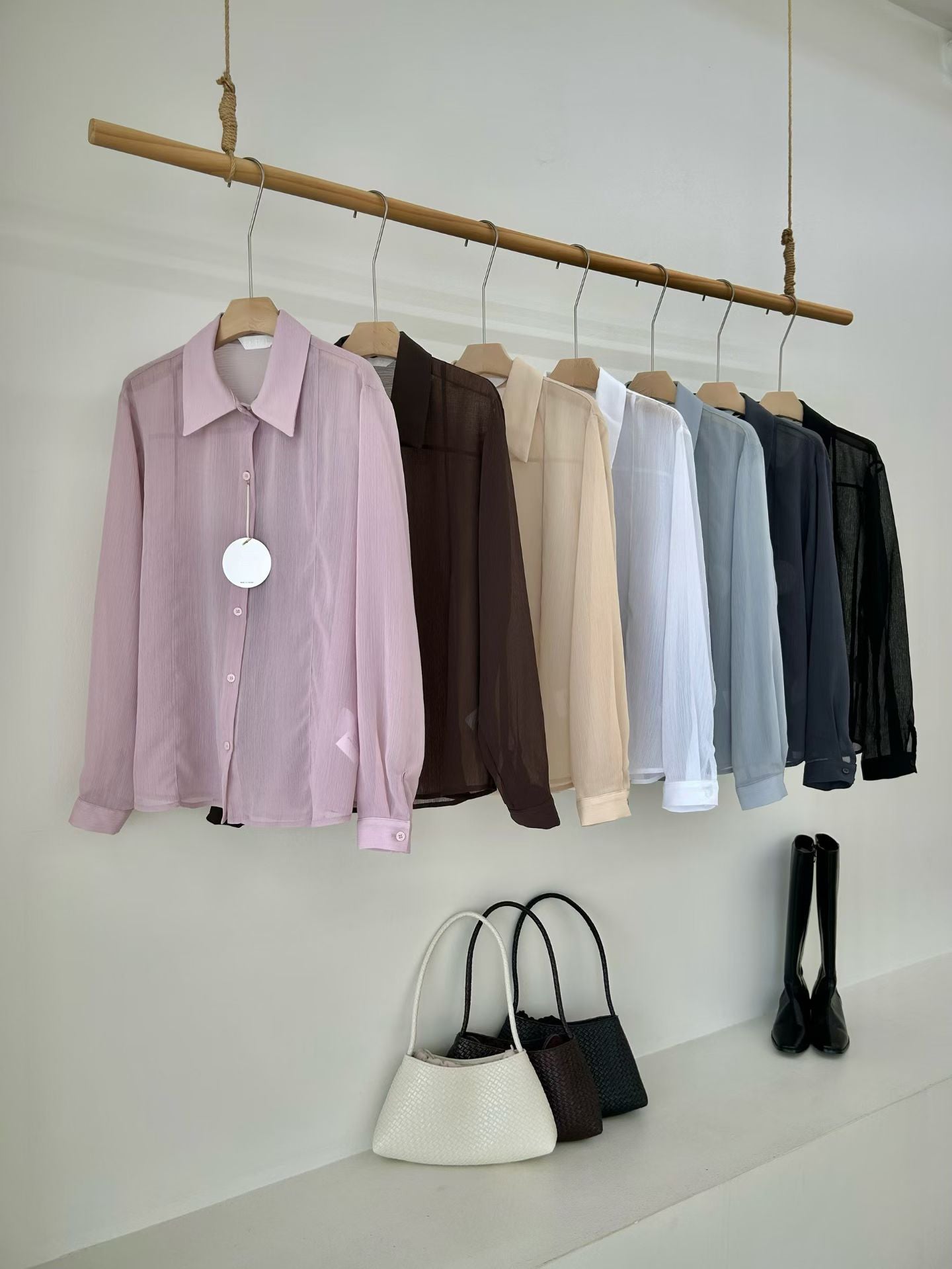 Crinkle Fabric Shirt (7 Colors)