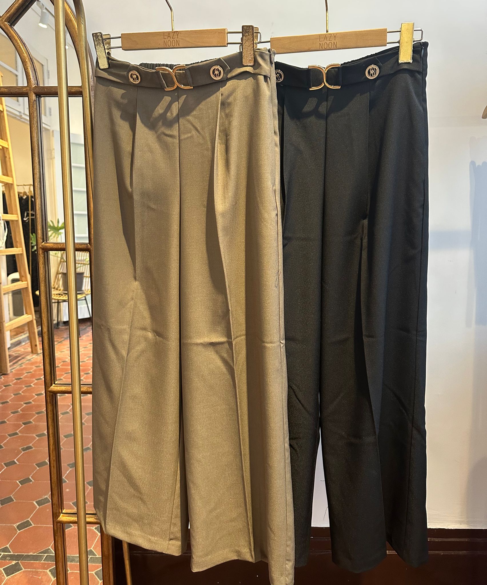 Belted Suit Pants (2 color)