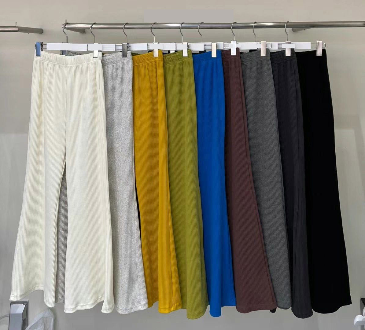 Flare Ribbed Pants (9 color)