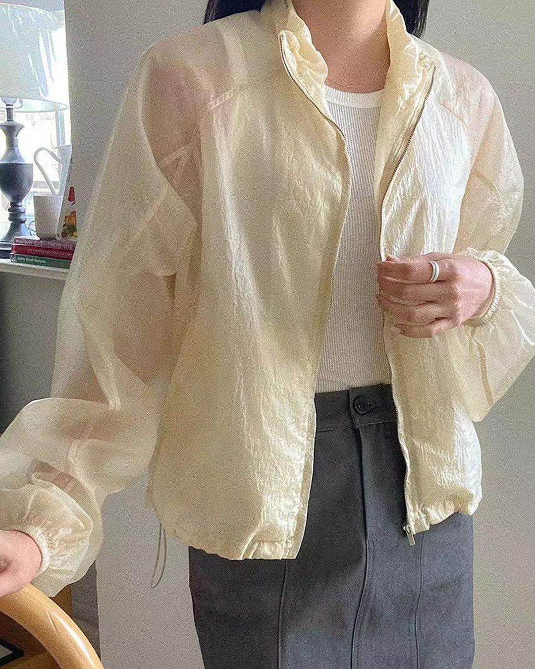 Sheer Windbreaker Jacket (3 Color)