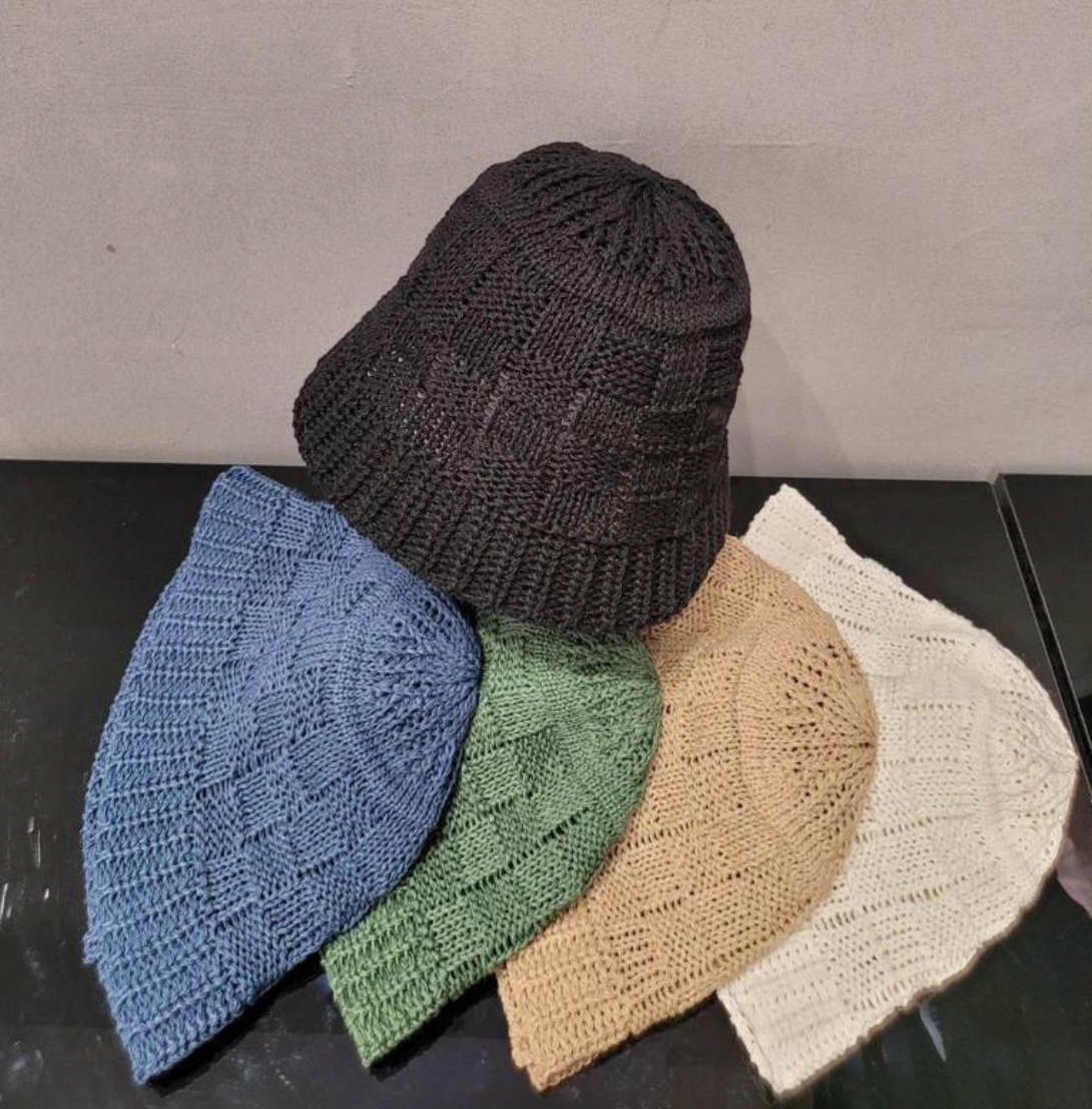 Checker Crochet Bucket Hat