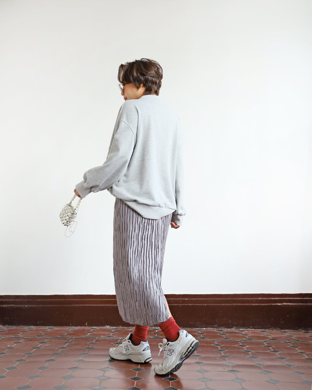 2 in 1 Printed Sweatshirt (Ivory x Red)
