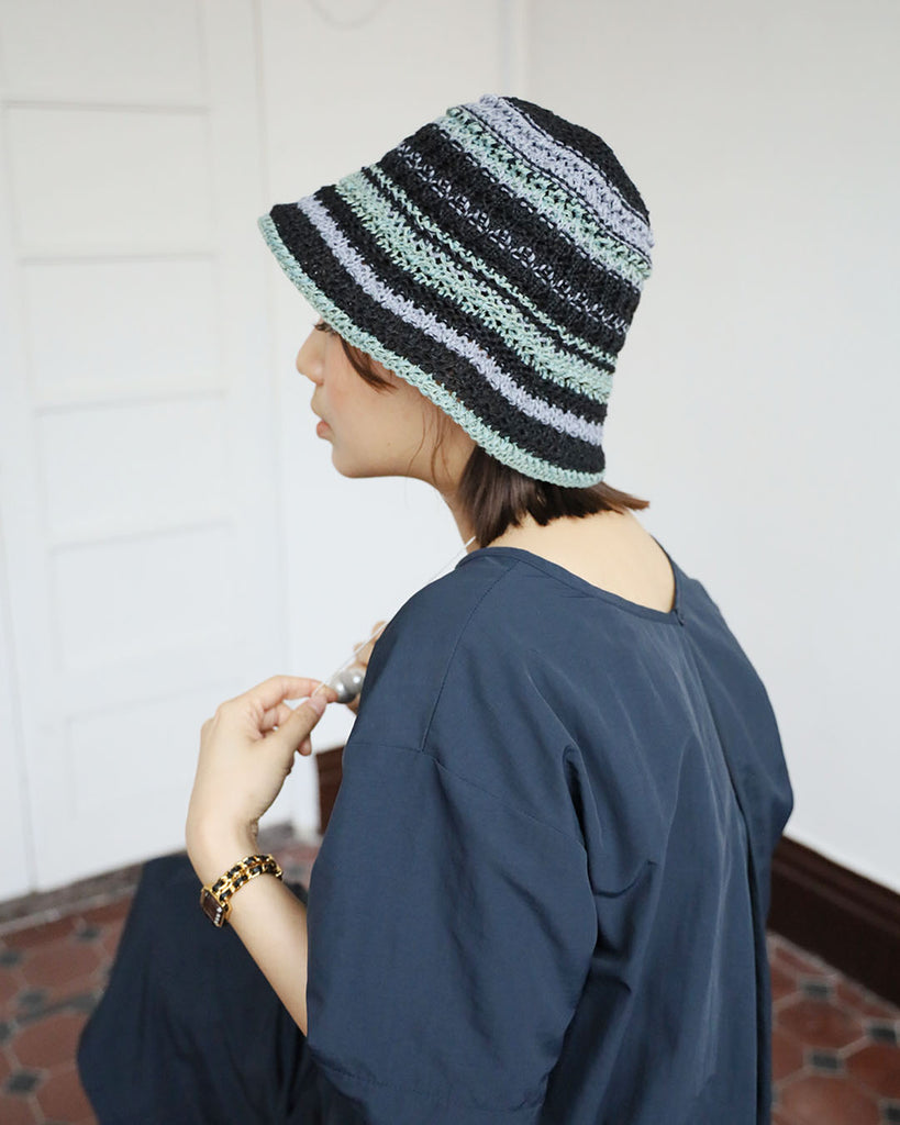 Striped Crochet Bucket Hat