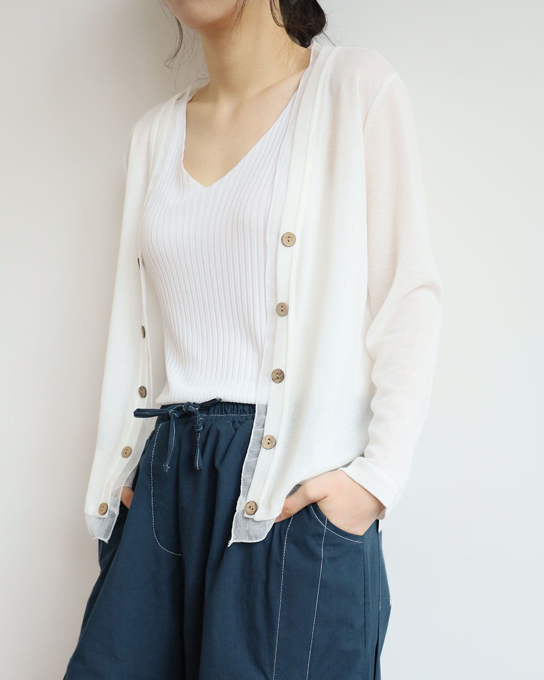 Summer Mesh Trimmed Cardigan