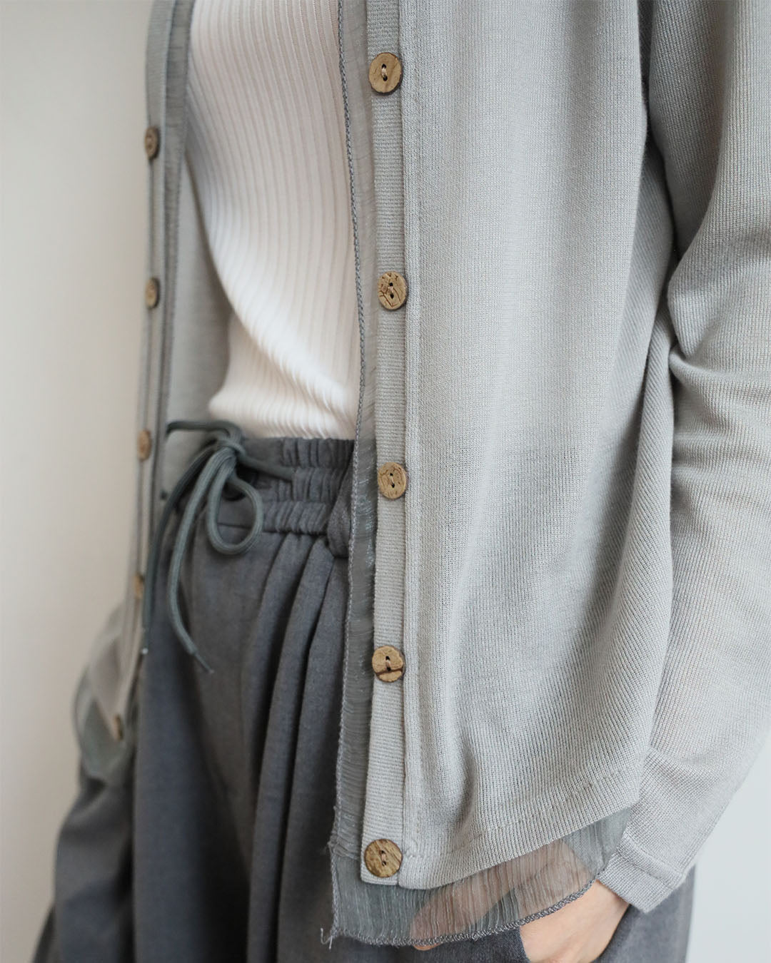 Summer Mesh Trimmed Cardigan