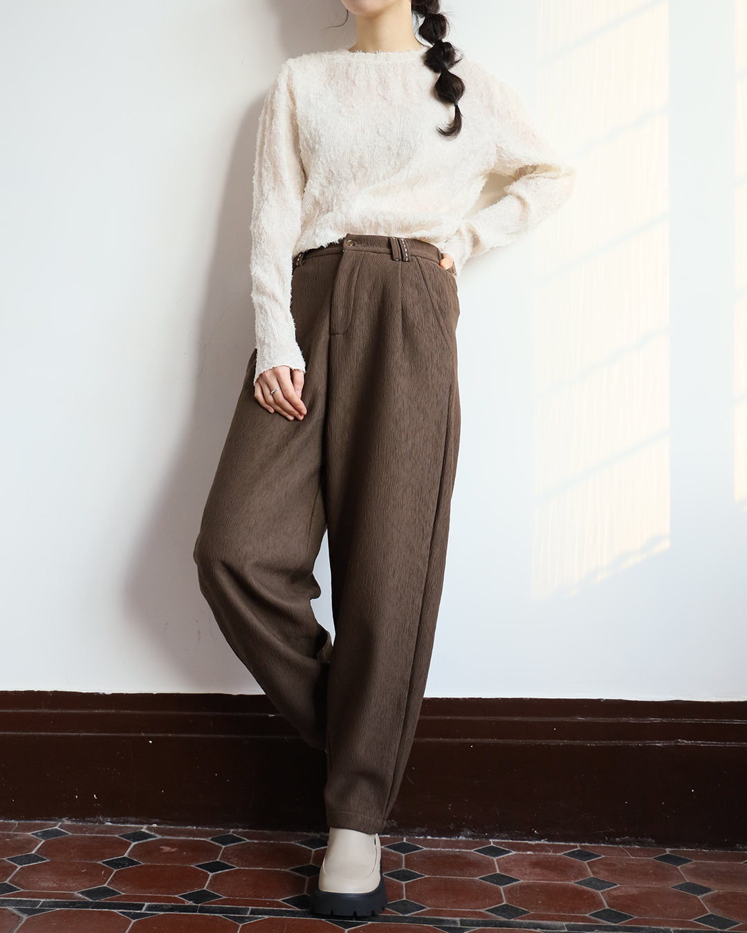 Texture Fabric Pants