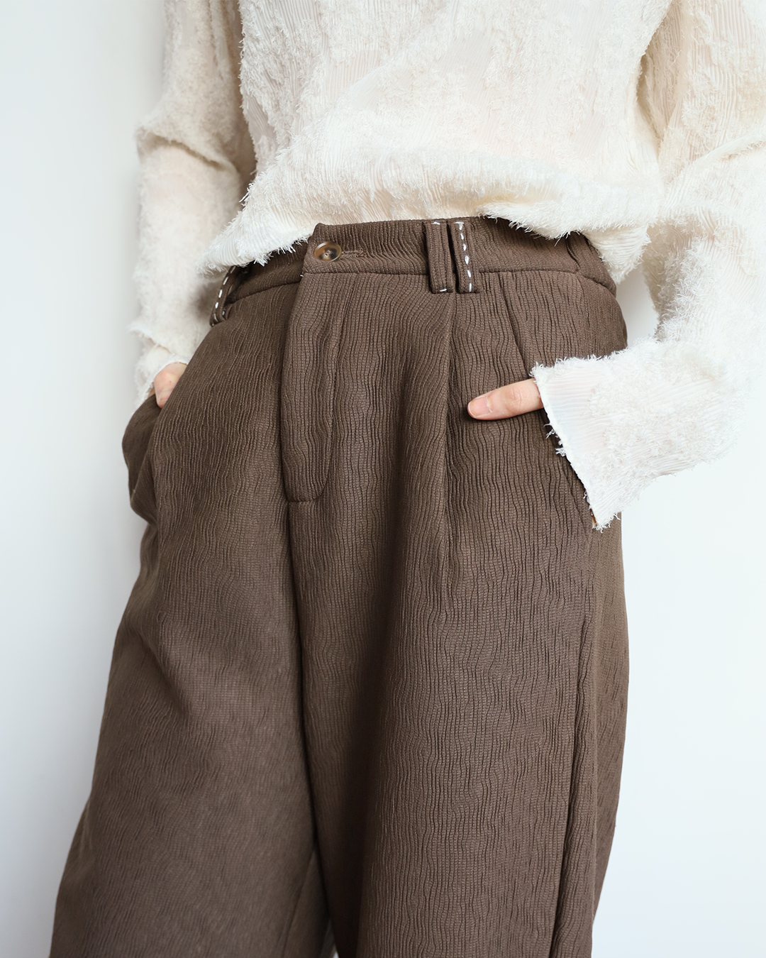 Texture Fabric Pants