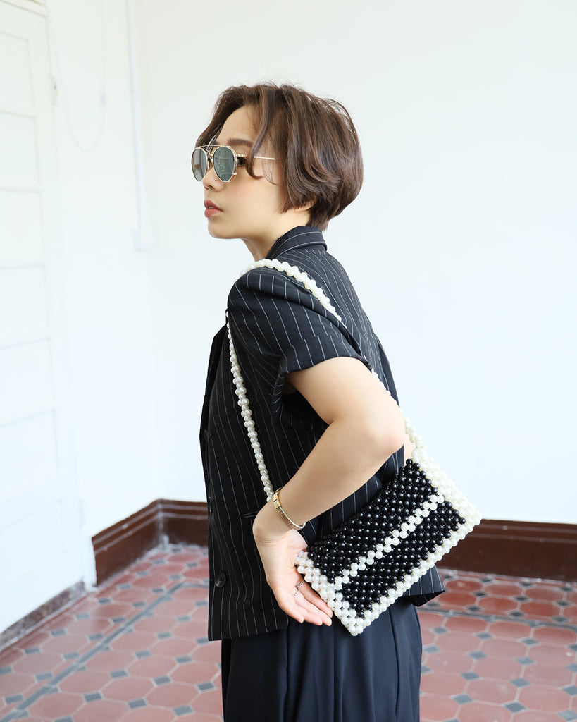 2-Tone Pearl Handbag