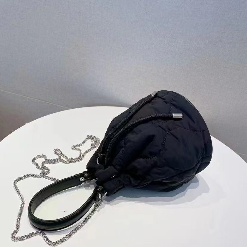 Quilted Bucket Bag (Black)