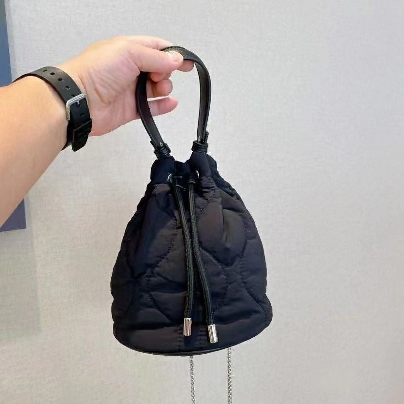 Quilted Bucket Bag (Black)