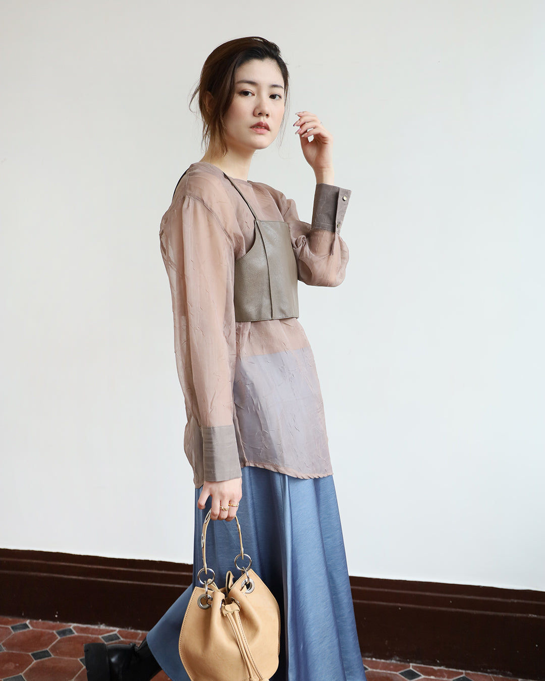 Sheer Top + Cropped Cami Top (Set)