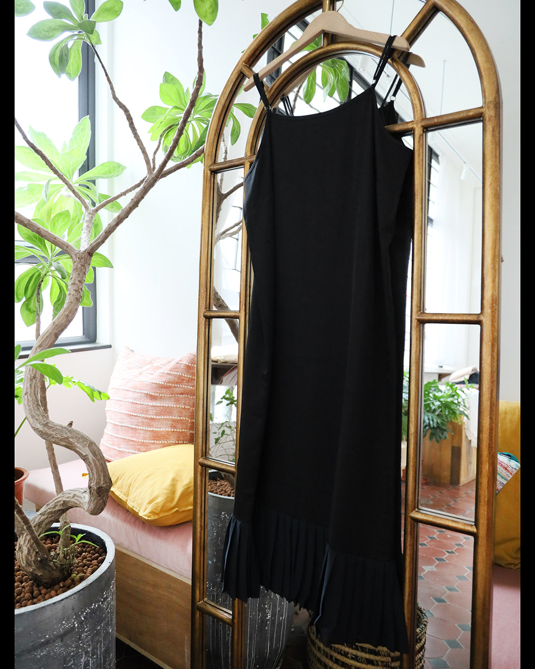 Strappy Pleated Hem Dress