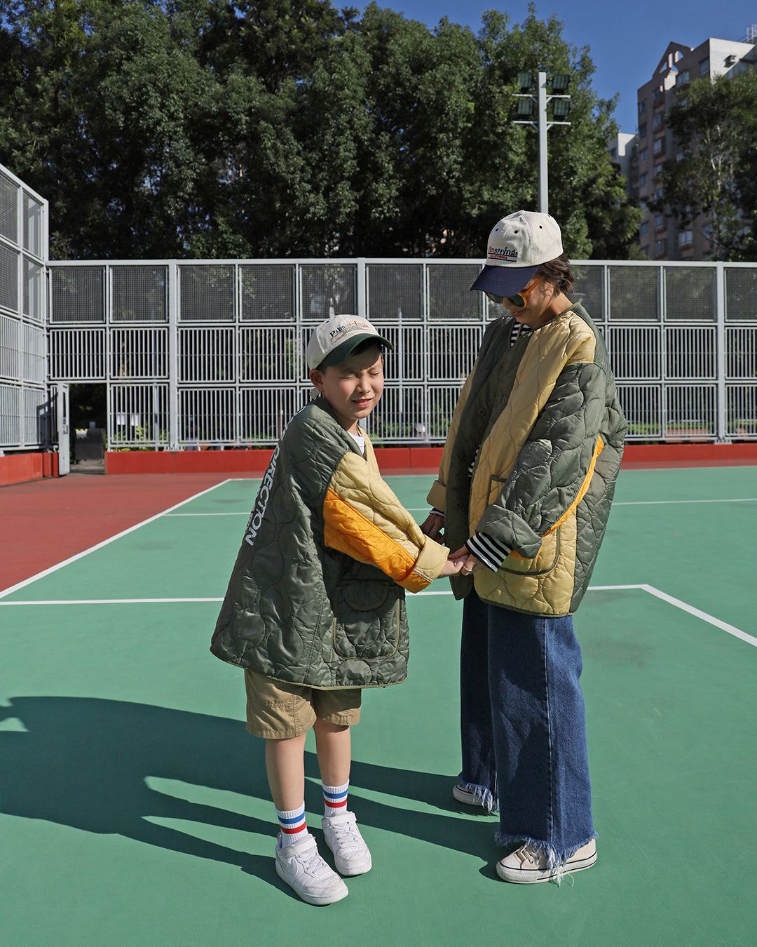 Color Block Jacket （Army Green - Adult)