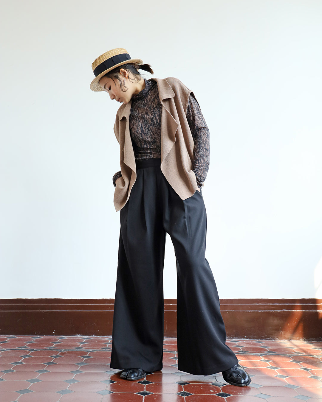 Drawstring Knitted Outer - Ivory